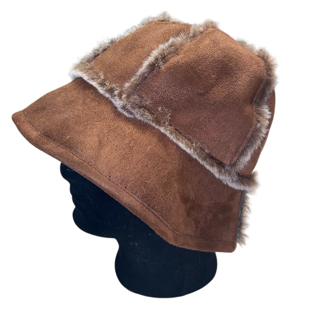 Vintage Betmar New York Hat Womens O/S Faux Suede Fur Bucket Boho Winter
